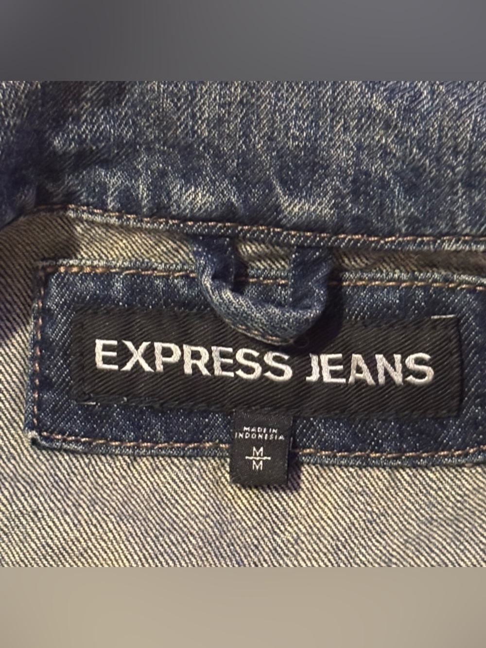 Express Distressed Dark Blue Denim Vest - Picture 7 of 10